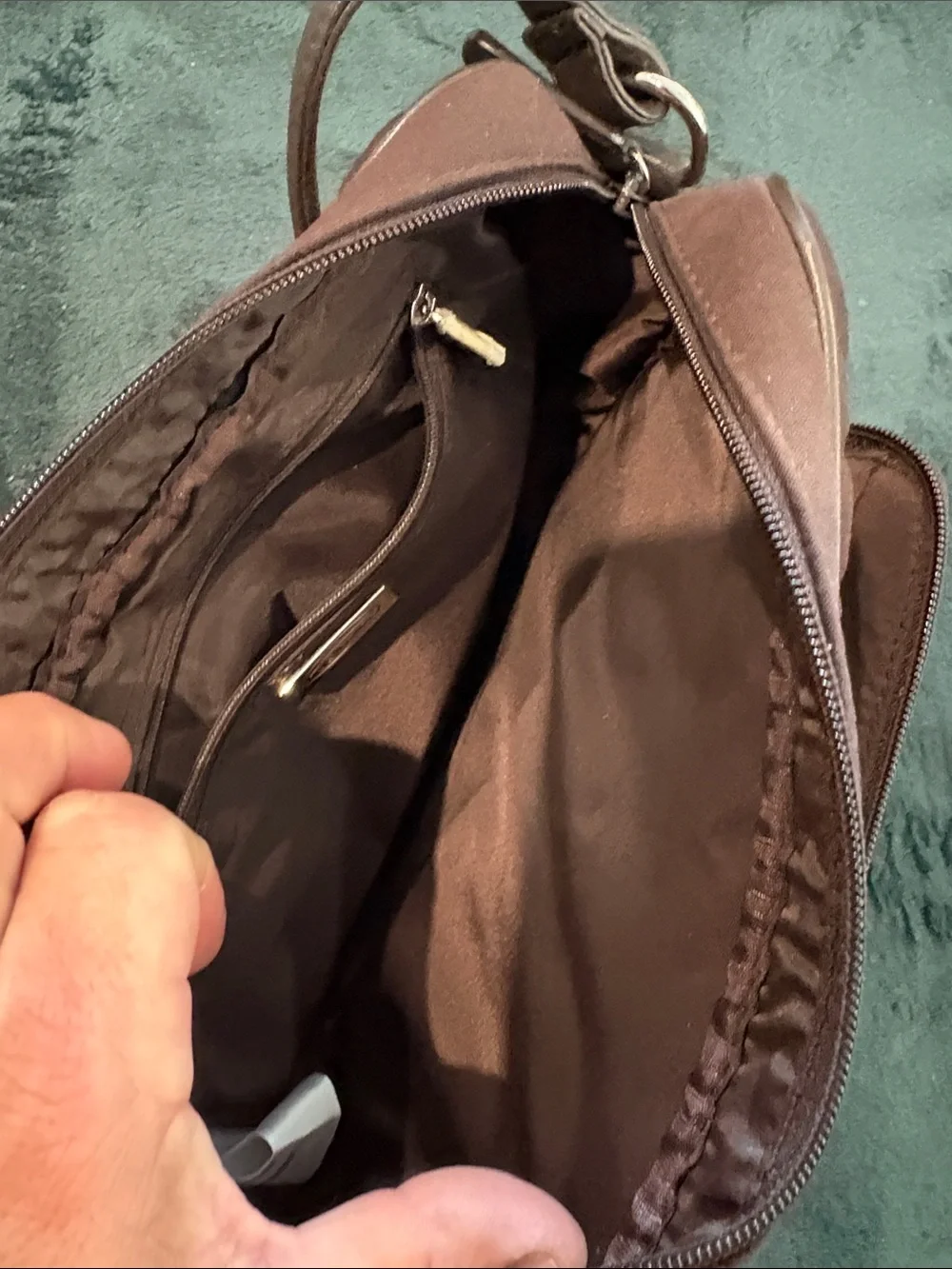 Talbots Quilted Brown Messenger Crossbody Bag